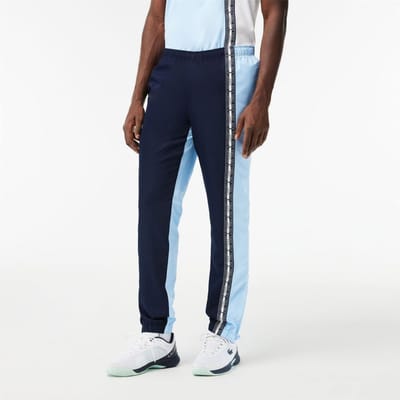 Lacoste Slanke trainingsbroek voor heren met kleurblokken (Marineblauw)