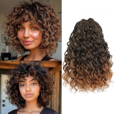 Dailygoods- Gehaakt Haar - Pre-Geloopte Ocean Wave - Synthetische Vlechtvlechten - Boho Krullen - 25 cm - Lichtgewicht en Zacht - Vlechthaar