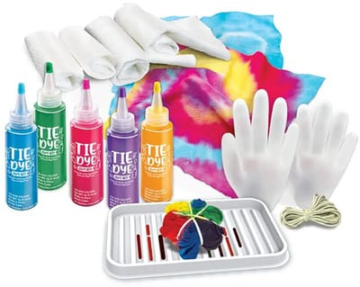 4M Knutselen - Maak Je Eigen Tie Dye Kunst - 7 Stuks - Hobbypakket - KidzMaker Art Kit - 8 Jaar