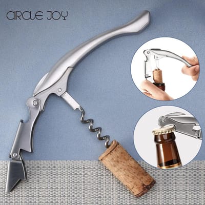 Circle Joy Roestvrijstalen Wijnopener Multifunctionele Flesopener Professionele Draagbare Schroef Fles Bieropener