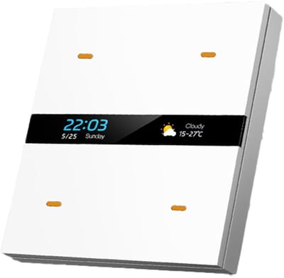 Smart Scèneschakelaar Tuya Zigbee - Slimme Schakelaar Bedienpaneel - Huis Automatisering - LCD Scherm met Weer - 86 Box - Wit