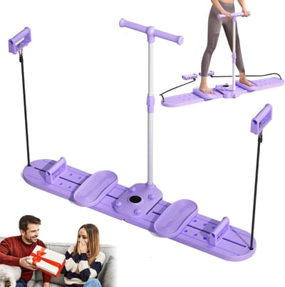 Fitnessbord - Bekkenbodemtrainer - Thuis trainen - 3-in-1 ontwerp - Opvouwbaar 64cm - Lavendel