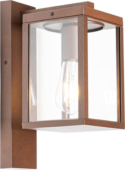 QAZQA charlois - Industriele Dimbare LED Smart Wand lantaarn incl. wifi met Dimmer voor buiten - 1 lichts - D 21.5 cm - Roestbruin - Industrieel - Buitenverlichting