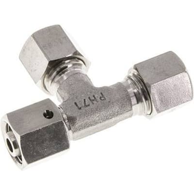 8L RVS L-vorm Snijringkoppeling Draaidoorvoer 315bar FKM Verstelbaar ISO 8434-1