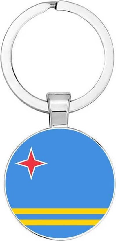 Akyol - Aruba Sleutelhanger - Eiland - Antillen - Vakantie - Leuk kado voor iemand die naar Aruba gaat - 2,5 x 2,5 CM