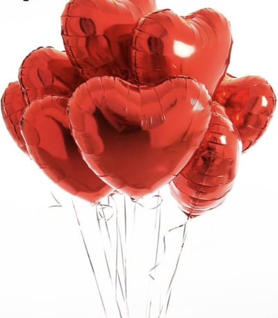 Folie Ballonnenset Hart Rood - 10 Stuks - 45cm - Helium Ballon