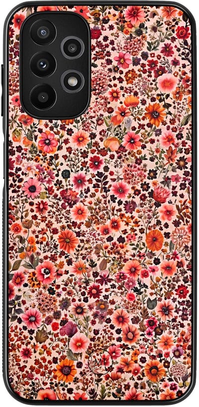 Hoesje geschikt voor Samsung Galaxy A13 4G - Vintage floral - TPU Hard Case Backcover - Roze - Mooie Telefoonhoesjes