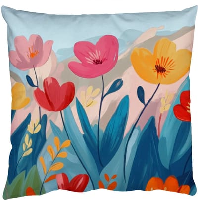 Sierkussens - Kussentjes Woonkamer - 50x50 cm - Illustratie - Bloemen - Kleurrijk