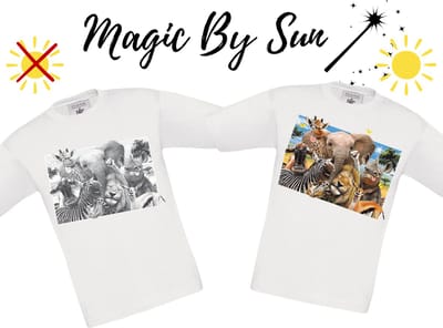 Magic By Sun - T-shirt Selfie Afrika- Solar T-shirt - de print verkleurd door de zon! Maat 98-104
