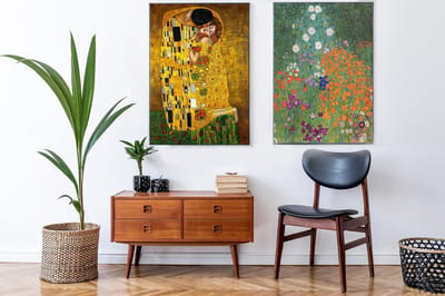Fotowand Gustav Klimt - De Kus & Bauerngarten - Poster Set van 2 - Kunst - Exclusief Lijsten - Poster