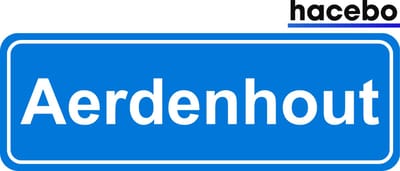 Hacebo - Plaatsnaam Sticker - 29x10 CM - Aerdenhout sticker - Verkeersborden sticker - grappige cadeaus - Aerdenhout