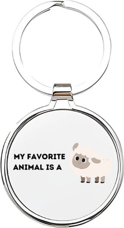 Akyol - my favorite animal is a sheep Sleutelhanger - Schaap - dierenliefhebbers - sheep - lammetje - boerderij - kinderboerderij - boerderijdieren - schaapje - lam - 4 x 7,5 CM
