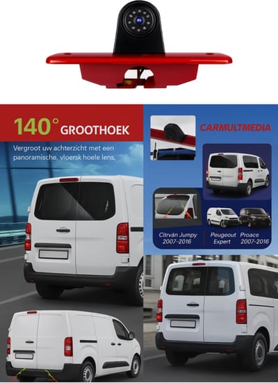 Remlicht achteruitrijcamera geschikt voor Peugeot Expert/Citroen Jumpy/Toyota ProAce Parkeer hulp