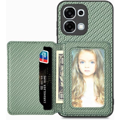 Voor OPPO A6 Pro Magnetische Portemonnee Kaarthouder Lederen Hoesje Voor OPPO A6 Pro Koolstofvezel Flip Leer Magnetische Stand Cover For OPPO A6 Pro