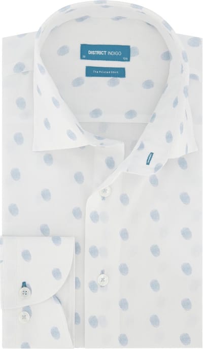 District Indigo Overhemd Fingerprint Blauw/Wit (7.11.045.729 - 307)