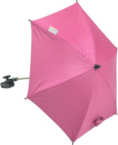 Baby Parasol - Kinderwagen Accessoire - Bescherming Tegen Zon - Inclusief Bevestigingsclip - 36 x 25.5 cm - Felroze