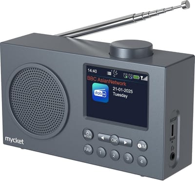DAB+ Digitale Radio met Bluetooth, USB Oplaadbaar en Wekkerfunctie