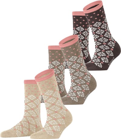 Esprit  Norwegian Sokken 3-PACK Dames 17255 0040 sortiment 36-41