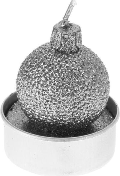 Theelichtjes Kerstbal - Zilver kleurig -Waxinelichtjes - kerstverlichting - kerst - per 3 verpakkingen