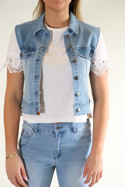New Star dames gilet - spijker gilet - mouwloos - bleached - maat S