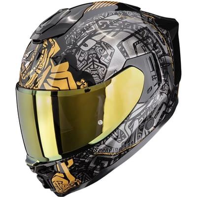 Scorpion EXO-1500 Apus Black Grey Gold - Integraalhelm - Maat XL - Motorhelm - ECE 22-06 gekeurd