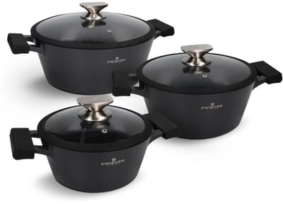Zwieger Black Stone Pannenset 6 Delen - Gietaluminium, Anti-aanbak
