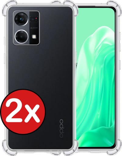 Hoesje - 2 Stuks - Geschikt voor OPPO Reno 7 - Sterk & Shockproof - Back Cover - Siliconen Case - Telefoon Hoes Shock Proof - Telefoonhoes - Transparant