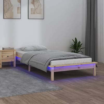 vidaXL - Bedframe - LED - massief - hout - 100x200 - cm