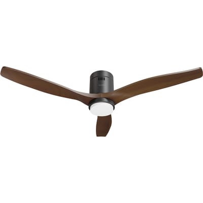 Hombli Slimme Plafondventilator met verlichting - Ø132 cm - Incl. Afstandsbediening - Zwart & Donker Hout