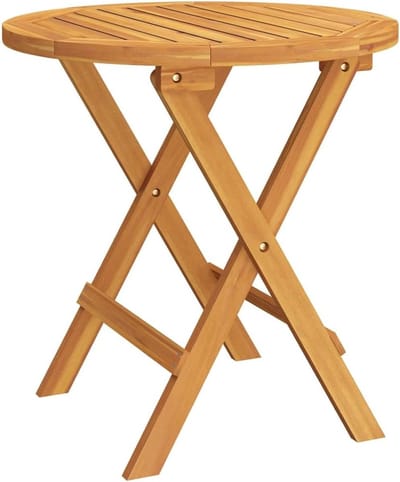 Salontafel Rond - Tuintafel Hout - Buiten Ontspannen - Inklapbaar Ontwerp - 46 x 47 cm - Bruin