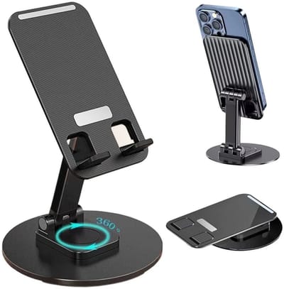 360° Verstelbare Bureautelefoonstandaard – Universele Telefoon & Tablet Houder – Hoogte & Hoek Instelbaar – Opvouwbaar & Stabiel – Voor Thuis & Kantoor