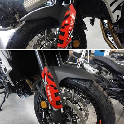 3D Gel Stickers - Motorstickers Vorkbeschermers - Motor Personaliseren - Handaangebrachte Hars - Op maat gemaakt - Rood