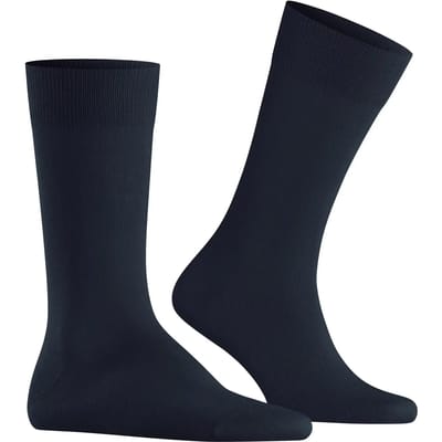 Burlington Lord eenkleurig katoen sokken heren blauw - maat 40-46
