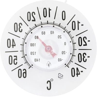 Meetinstrument Temperatuur - Binnen Buiten - Klimaat Bewaken - Waterdicht Analoog - Diameter 18cm - Zwart