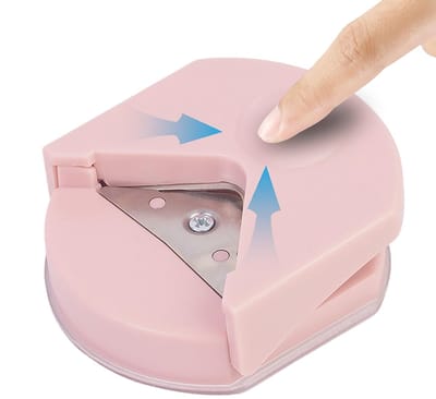 Hoekronder - Papier snijder - Hobby projecten - Drie radius opties - 6.5 x 6 x 2.5 cm - Poederroze