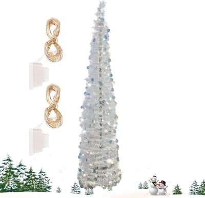 Kunstkerstboom Glitter - Decoratieve Boom - Feestelijke Decoratie - Schitterend Glitterdesign - 1.5 Meter - Sterrenhemel aurora