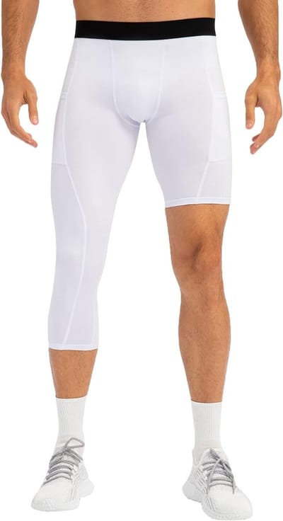Eenzijdige Leggings voor Mannen met Zijzakken - Ideaal voor Basketball en Fitness Activiteiten