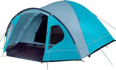 Familietent 3-4 personen - Koepeltent met voortent - 5 m² slaapruimte, 4000 mm waterkolom, ingenaaid grondzeil