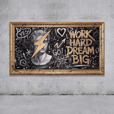 Canvas schilderij groot handgeschilderd kunst van motivatie inspirerend – YS-Art Gallery – Inspirerende wanddecoratie voor woonkamer – Modern schilderij voor kantoor en hal