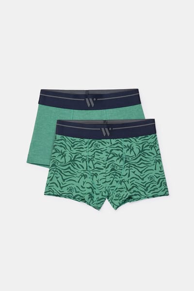 Woody 2 boxers jongens - groen - palm - 261-10-QLM-Z/02- maat 116