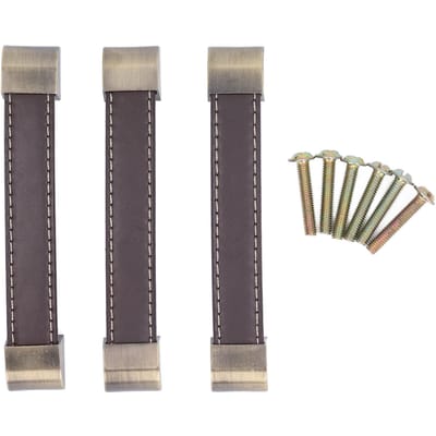 3 stuks Kledingkastdeur Leer Handvat Antiek Lade Trekhandvat Bagage Wijnkist Handvat Bruin bruin