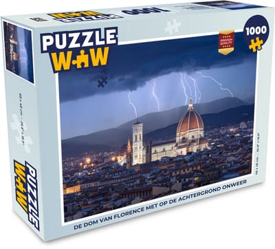 Puzzel Florence - Kathedraal - Onweer - Legpuzzel - Puzzel 1000 stukjes volwassenen