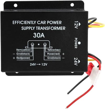 Verloopstuk 24 V naar 12 V - Spanningsreductor 30 A Stroomtransformator voor Auto Step Down Inverter