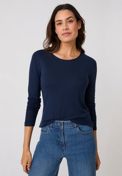 Damart - Thermolactyl Sensitive T-shirt lange mouw ronde hals - Dames - Blauw - 34-36 (XS)