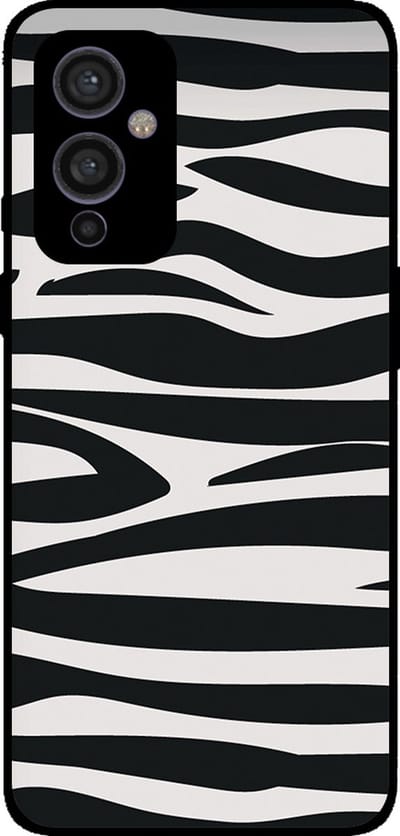 Smartphonica Telefoonhoesje Geschikt voor OnePlus 9 met zebra opdruk - TPU backcover case zebra design - Zwart Wit geschikt voor OnePlus 9