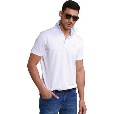 River Woods Custom Fit Cotton-linen Polo White Size: 3XL | Polo Shirts Outlet | Heren | Wit