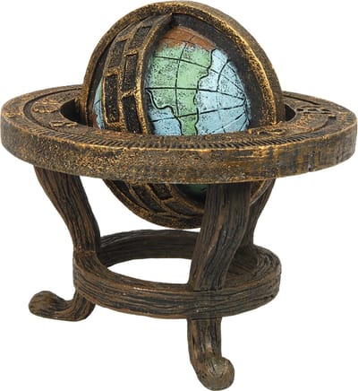 Aqua Della - Aquariumdecoratie - Vissen - Steampunk Wereldbol 8,2x7,8x7,5cm Meerkleurig - 1st