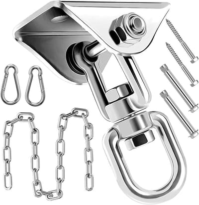 Hangmat Ophangset - Schommelhaak Ketting - Veilig Ophangen - Roestvrij Staal 304 - 450 kg Draagkracht - Zilver