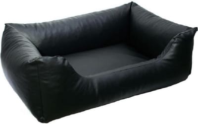 Topmast HondenSofa Hondenbed Hondenkussen Large - Zwart Skai leer 100 x 80 cm