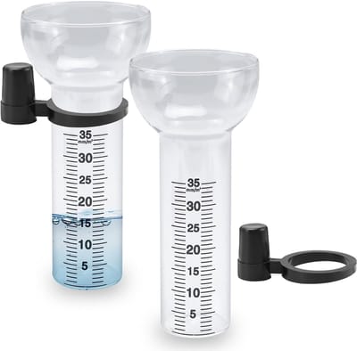 JeiibrZui Glas Regenmeter Set - 17,5 Cm - 2 Stuks Met Houder - Transparant Voor Tuin En Landbouw - Nauwkeurige Neerslagmeting